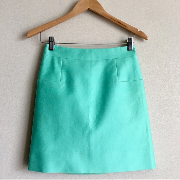 [79] J.CREW Aqua Skirt - Picture 1 of 3